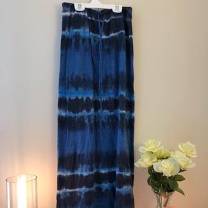 Blue Tie Dye Maxi Skirt